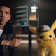 Justice Smith as Tim Goodman and his surly friend Pikachu.